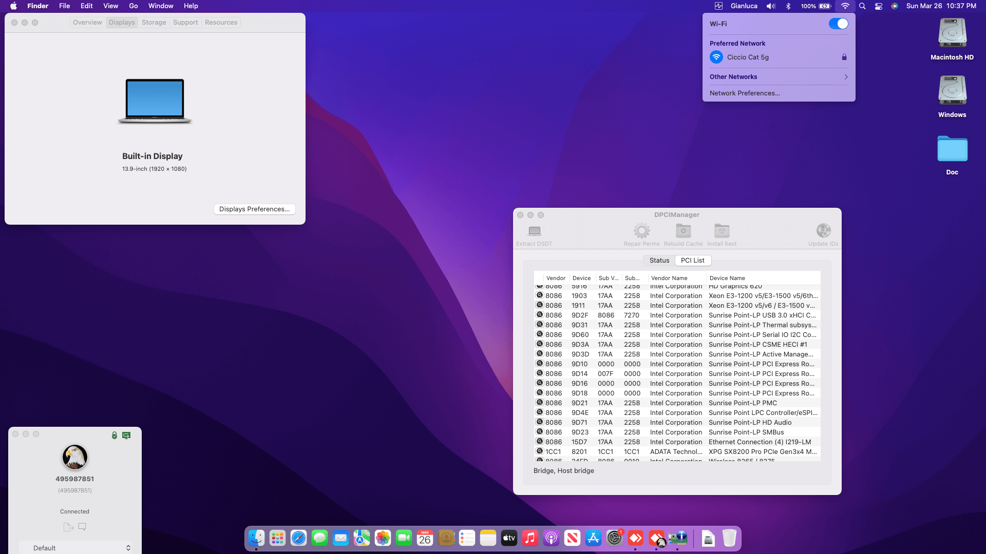 Lenovo Thinkpad T480S 5th [KabyLake R   Intel UHD 620 + PS2]   OpenCore 2